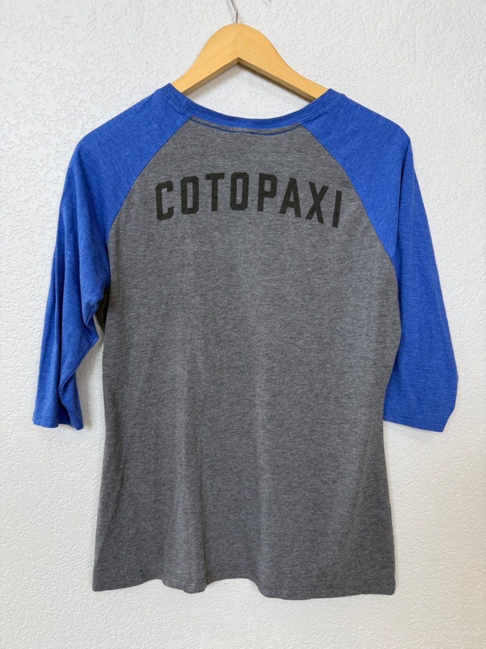 Cotopaxi Raglan Quarter Sleeve Tee Blue Gray Size Womens Medium